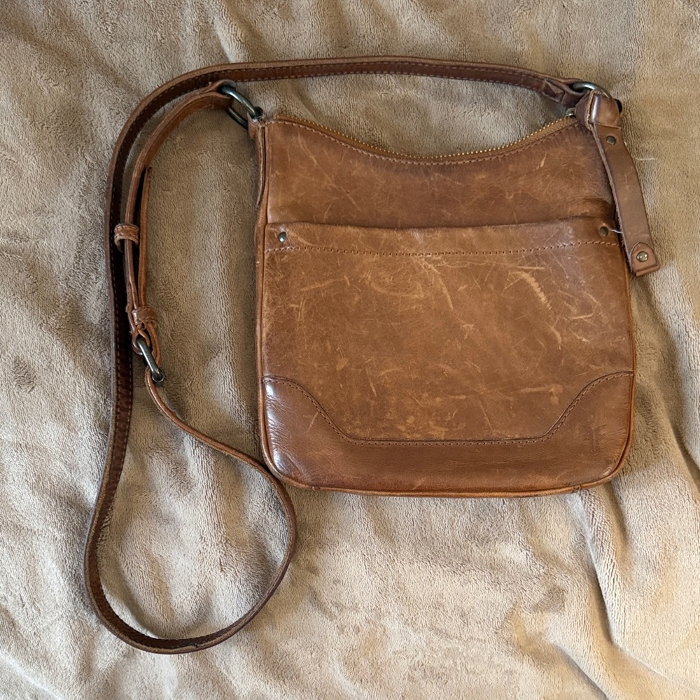 FRYE Brown Leather Crossbody Bag